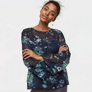 LOFT Winter Garden Burnout Blouse